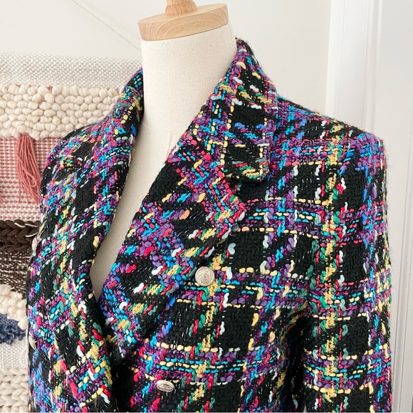 NWT ZARA Textured Cropped Tweed Double-Breasted Jacket Blazer Size S - Picture 3 of 12